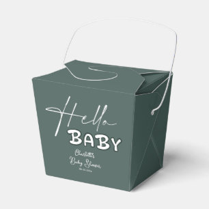 Ballotins Bonjour Bébé Élégante Baby Shower Vert Foncé