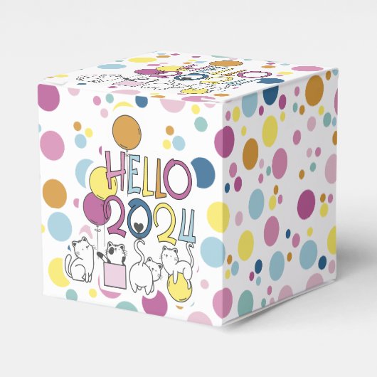 Ballotins Bonjour Nouvel An 2024 Avec Jouer Aux Chats (Verso)