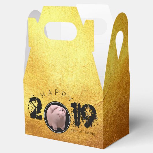 Ballotins Bonne année PIg 2019 Ballotin d'or 3D original 2 (Ouvert)