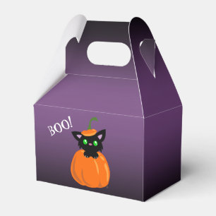 Ballotins BOO ! Chat dans un Ballotin Citrouille d'Halloween