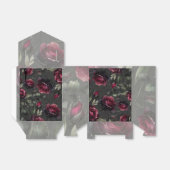 Ballotins Bordeaux Red Roses Shadowy Grey Floral Mariage (Déplié)