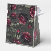 Ballotins Bordeaux Red Roses Shadowy Grey Floral Mariage (Arrière)