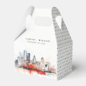 Ballotins Boston Massachusetts City Scape Mariage d'aquarell (Verso)