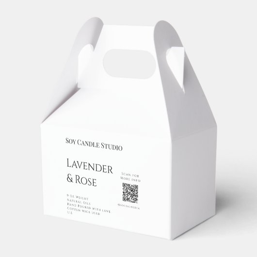 Ballotins Bougie de soja à la rose lavande avec code QR text (Verso)