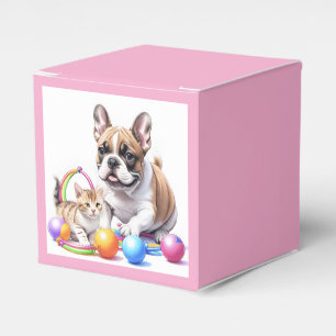 Ballotins Bouledogue français French Bulldog avec chat