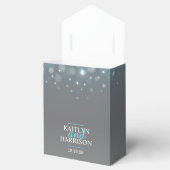 Ballotins Boules de champagne d'aqua gris boîte de mariage (Ouvert)