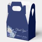 Ballotins Bouquet de fleurs bleues d'aquarelle Merci Mariage (Ouvert)