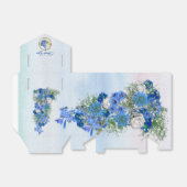 Ballotins Bouquet de fleurs de maïs bleu et de roses blanche (Déplié)