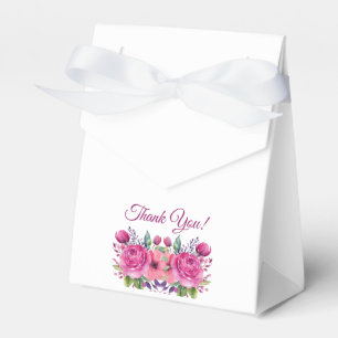 Ballotins Bouquet de fleurs roses d'aquarelle Merci Mariage