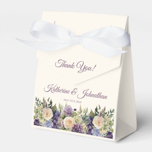 Ballotins Bouquet-Mariage de fleurs violettes d'aquarelle (Verso)