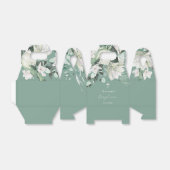 Ballotins bouquet vert blanc Ballotin de baptême (Déplié)