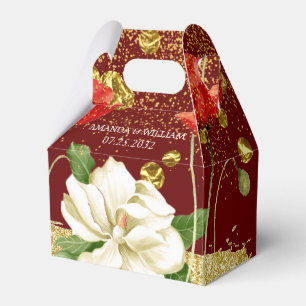 Ballotins Bourgogne Belle Rosy Gold Mariage Favor Box