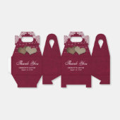 Ballotins Bourgogne Burlap Lace String Mariage (Déplié)