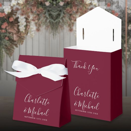 Ballotins Bourgogne Chic Élégant Mariage Script
