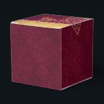 Ballotins Bourgogne et Or Profonds<br><div class="desc">Boîte de faveur vintage éblouissante aux accents de prune bourguignonne et d'or.</div>