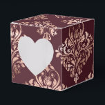 Ballotins Bourgogne - Marsala et Rose Gold Mariage damassé<br><div class="desc">Vintage burgundy (marsala) et faux papier rose or mariage damassé ballotin pour accompagner la collection ci-dessous.</div>
