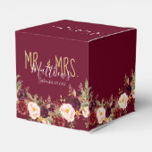 Ballotins Bourgogne Rouge Floral Mariage rustique (Arrière)