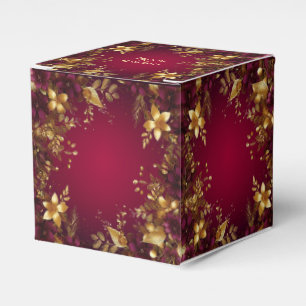 Ballotins Bourgogne Rouge Or Fleurs de Vacances Boîte Cadeau