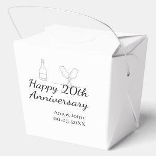 Ballotins Bouteille de champagne verre nom d'anniversaire 20