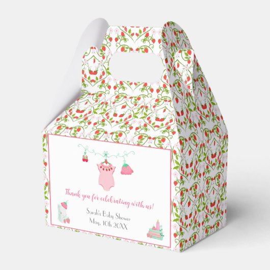 Ballotins Bouteille De Fraise Avec Baby shower Motif (Verso)
