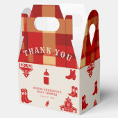 Ballotins Bouteilles & Boots Baby shower rouge rétro (Ouvert)