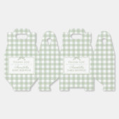 Ballotins Bow Favor de Naissance Gingham Vert Mignon en Form (Déplié)