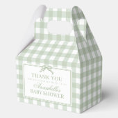 Ballotins Bow Favor de Naissance Gingham Vert Mignon en Form (Verso)