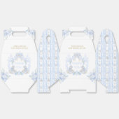 Ballotins Bow Floral Crest Rustic Blue Boy Baby shower (Déplié)