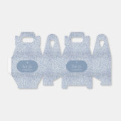 Ballotins Boy Baptism Blue & White Floral Pattern Thank You (Déplié)