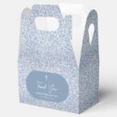 Ballotins Boy Baptism Blue & White Floral Pattern Thank You (Ouvert)