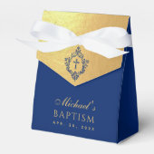 Ballotins Boy Baptism Faux Gold Royal Blue Crest Religious (Verso)
