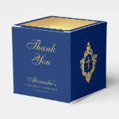 Ballotins Boy First Communion Blue Faux Gold Crest Thank You (Verso)