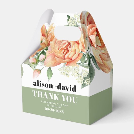 Ballotins Branche avec rose pêche fleurs typographie mariage (Verso)