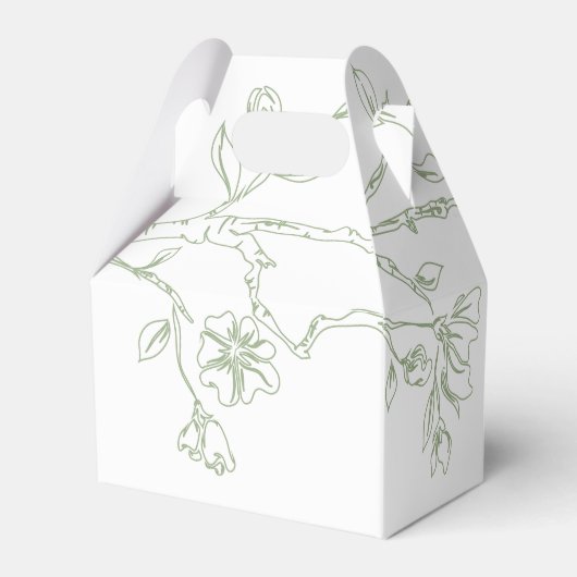Ballotins Branche avec trait d'art sage fleurs vertes mariag (Arrière)