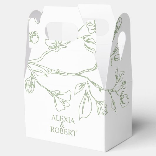 Ballotins Branche avec trait d'art sage fleurs vertes mariag (Ouvert)