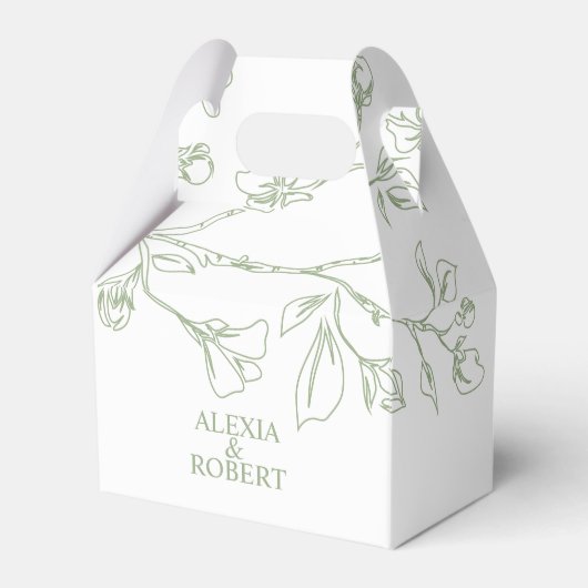 Ballotins Branche avec trait d'art sage fleurs vertes mariag (Verso)