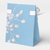 Ballotins Branche florale blanche Hiver Bleu Élégant Chic Fa (Arrière)