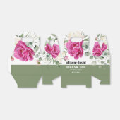 Ballotins Branche, mariage de typographie roses vertes (Déplié)