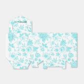 Ballotins Bride & Co. Toile Florale Turquoise Personnalisée (Déplié)