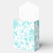 Ballotins Bride & Co. Toile Florale Turquoise Personnalisée (Ouvert)