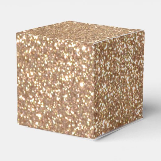 Ballotins Bright Copper Glitter Sparkles Favor Box (Arrière)