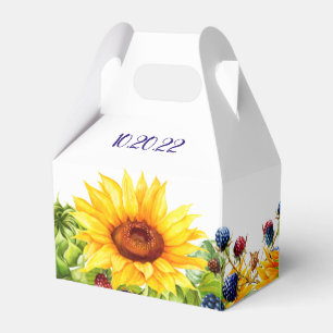 Ballotins Bright Sunflower Rustique Mariage Favor Box