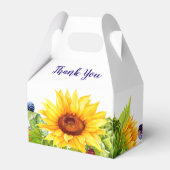 Ballotins Bright Sunflower Rustique Mariage Favor Box (Verso)