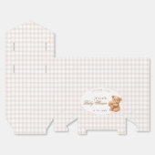Ballotins Brown Gingham Teddy Bear Neutral Baby Shower Paper (Déplié)