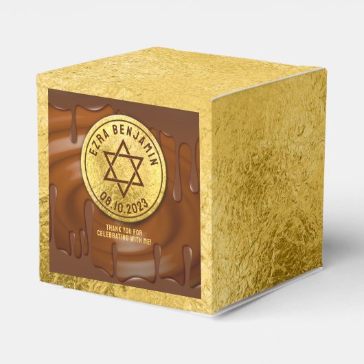 Ballotins Brown Gold Chocolat Bar Mitzvah ou Bat mitzvah (Arrière)
