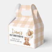 Ballotins Brown Teddy Bear Premier anniversaire Ballotin de  (Arrière)