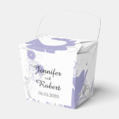 Ballotins Budding Romance en Lavender Wedding Favor Box (Verso)