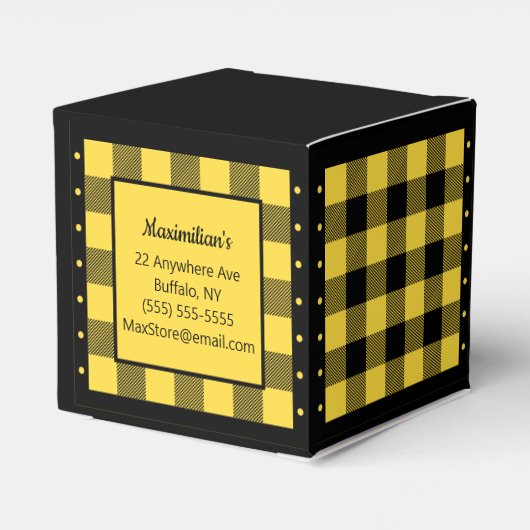 Ballotins Buffalo Check - Jaune et Noir - Ballotin cardiaque (Arrière)