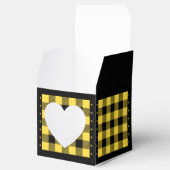 Ballotins Buffalo Check - Jaune et Noir - Ballotin cardiaque (Ouvert)