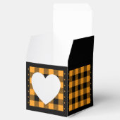 Ballotins Buffalo Check - Orange et Noir - Ballotin cardiaqu (Ouvert)